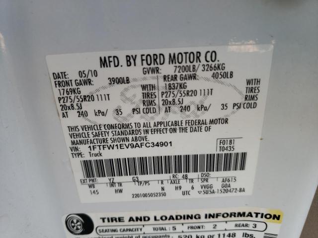 Photo 10 from auction – 2010 FORD F150 SUPER with VIN 1FTFW1EV9AFC34901