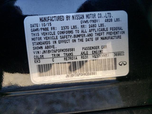 Photo 10 from auction – 2015 INFINITI Q50 BASE with VIN JN1BV7AP0FM356581