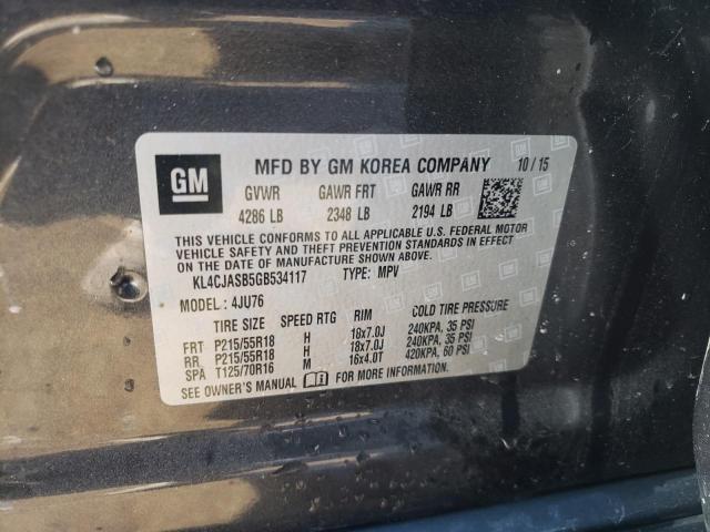 Photo 10 from auction – 2016 BUICK ENCORE with VIN KL4CJASB5GB534117