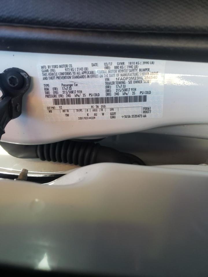 Photo 10 from auction – 2017 FORD FOCUS SEL with VIN 1FADP3M23HL254540