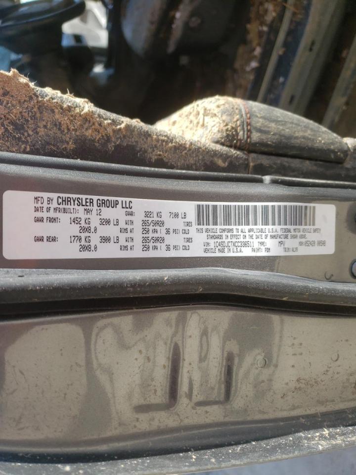 Photo 10 from auction – 2012 DODGE DURANGO R/ with VIN 1C4SDJCTXCC336511