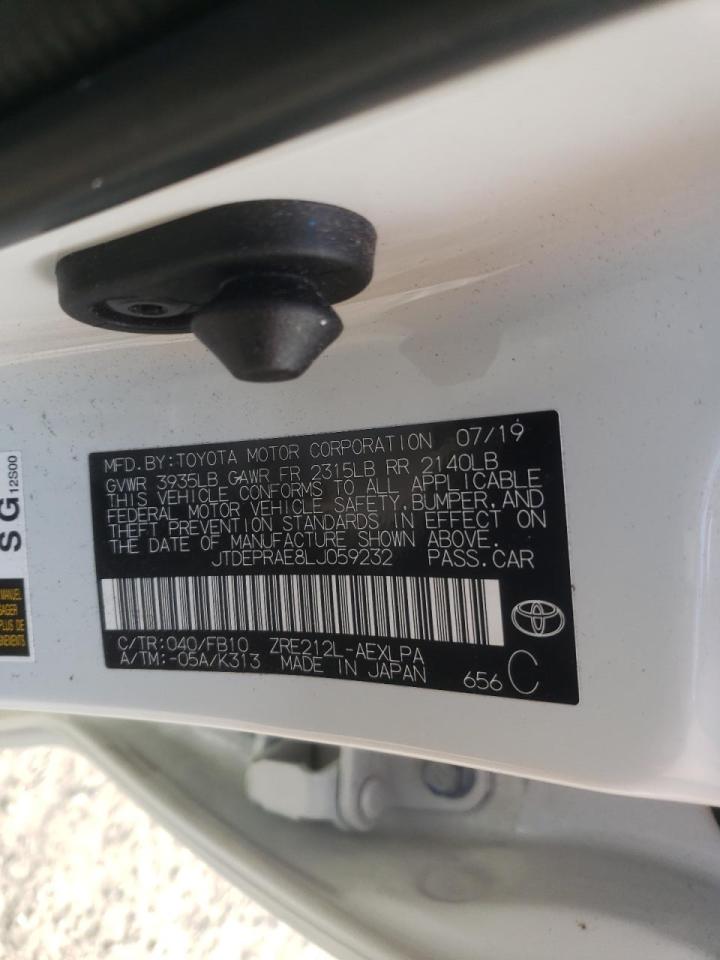 Photo 10 from auction – 2020 TOYOTA COROLLA LE with VIN JTDEPRAE8LJ059232