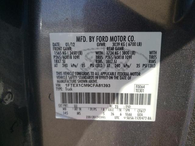 Photo 10 from auction – 2012 FORD F150 SUPER with VIN 1FTEX1CM9CFA81393