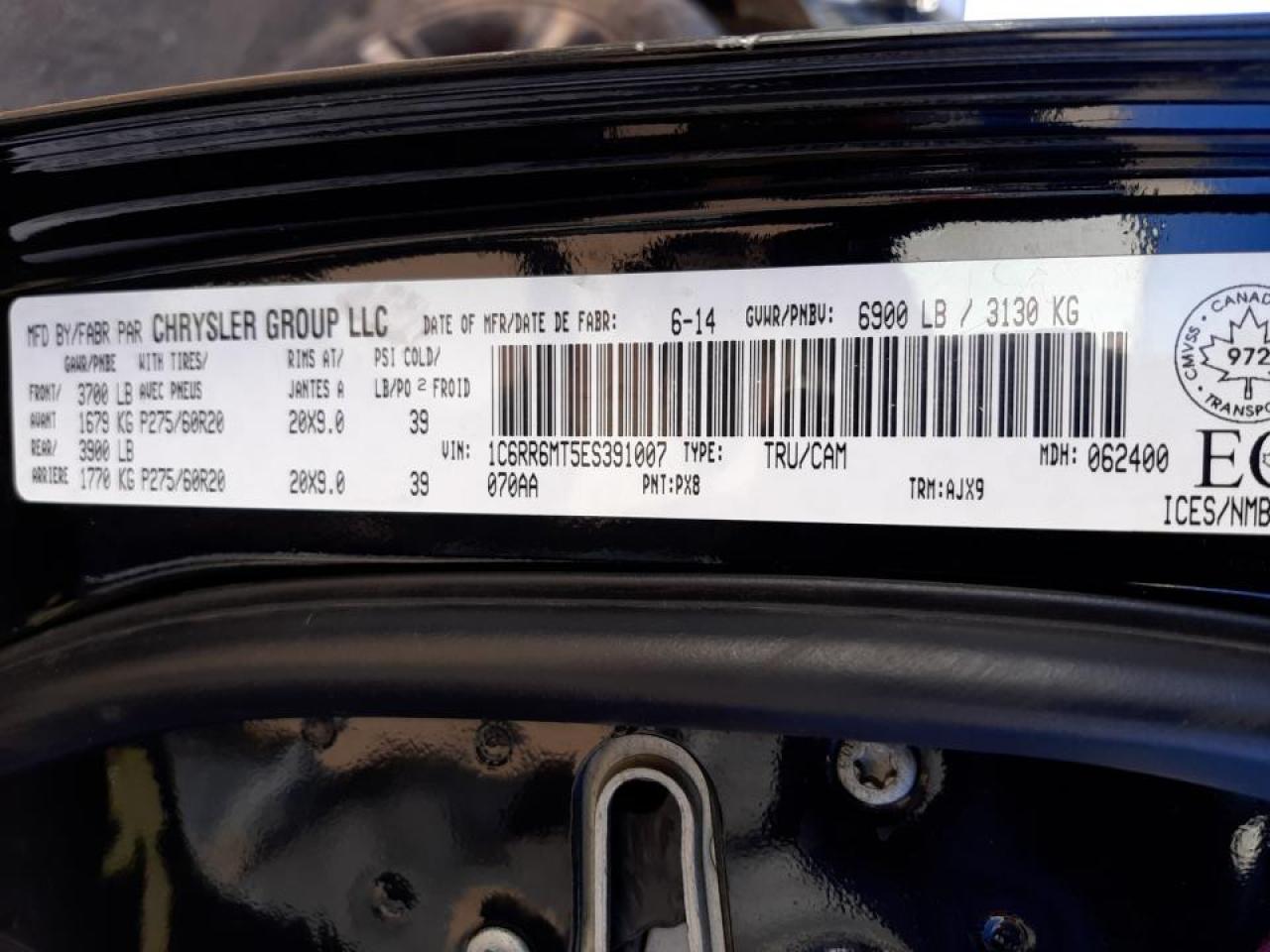Photo 10 from auction – 2014 RAM 1500 SPORT with VIN 1C6RR6MT5ES391007
