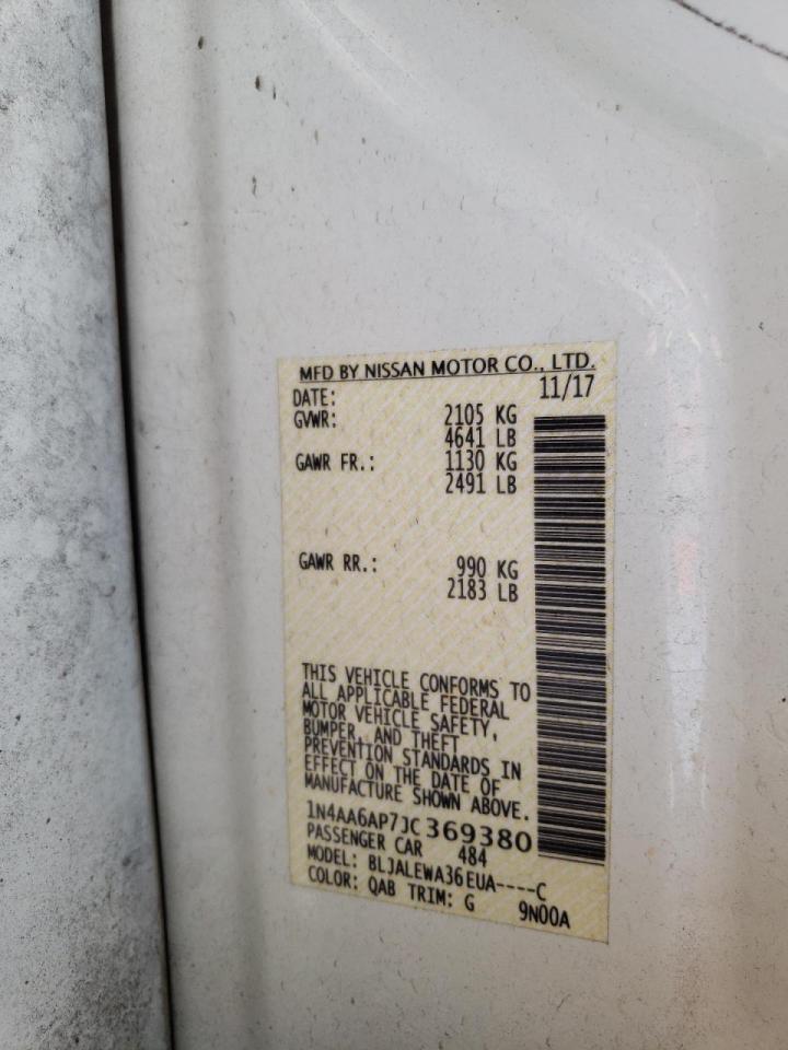 Photo 10 from auction – 2018 NISSAN MAXIMA 3.5 with VIN 1N4AA6AP7JC369380