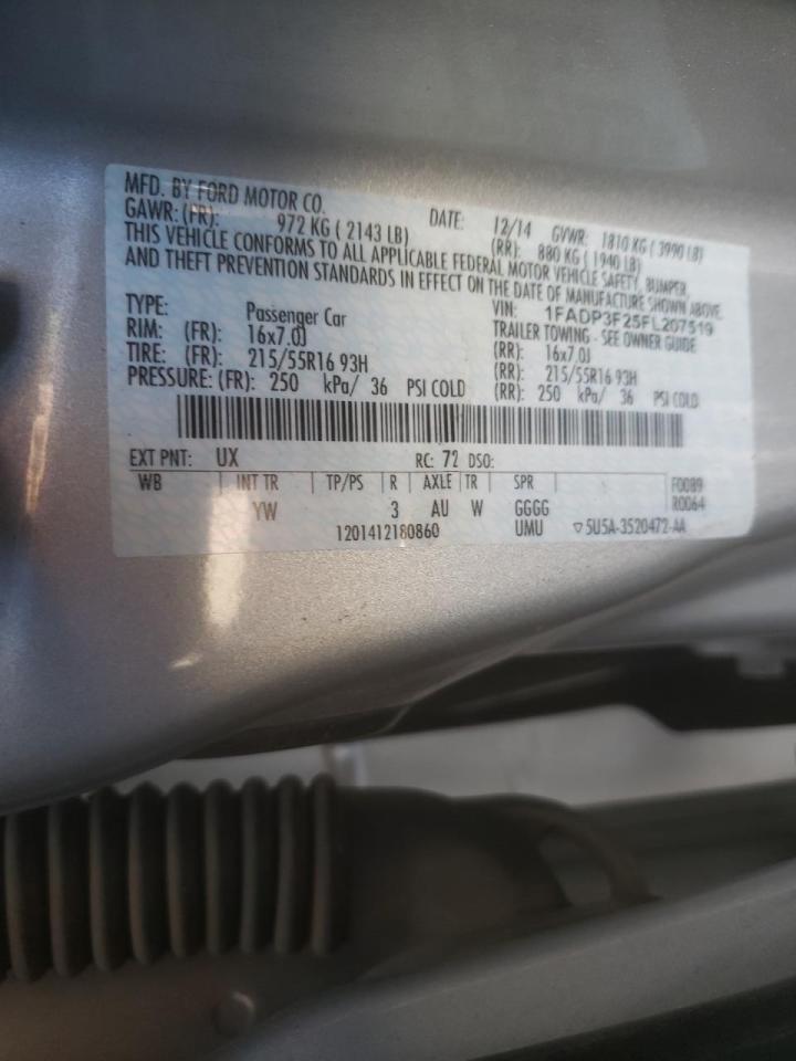 Photo 10 from auction – 2015 FORD FOCUS SE with VIN 1FADP3F25FL207519