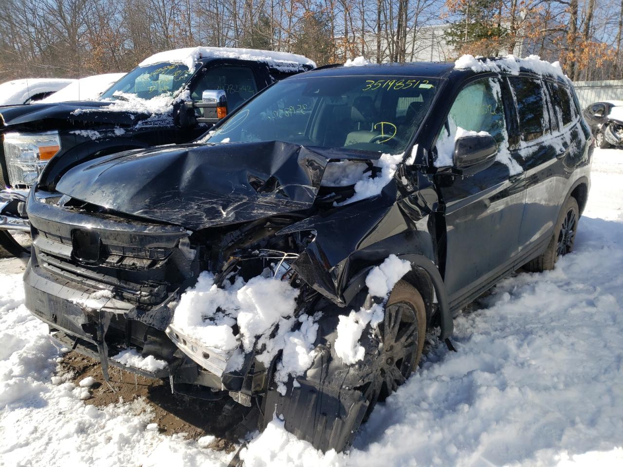 Photo 2 from auction – 2021 HONDA PILOT BLAC with VIN 5FNYF6H76MB089943