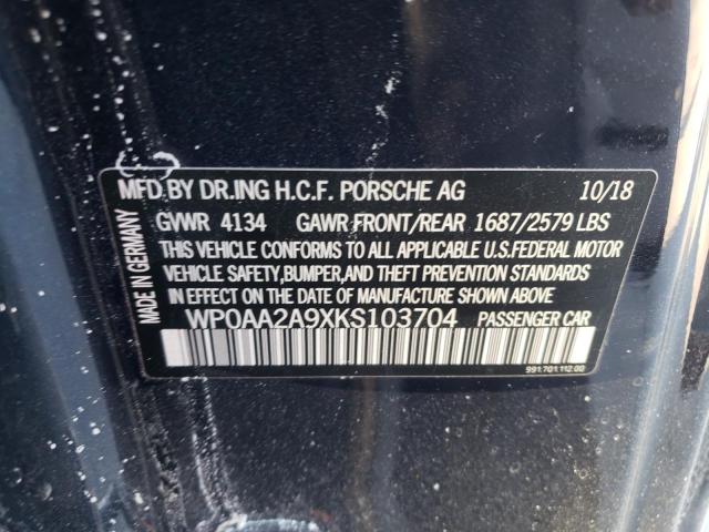 Photo 10 from auction – 2019 PORSCHE 911 CARRER with VIN WP0AA2A9XKS103704