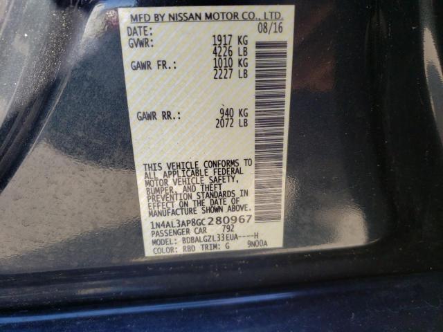 Photo 10 from auction – 2016 NISSAN ALTIMA 2.5 with VIN 1N4AL3AP8GC280967