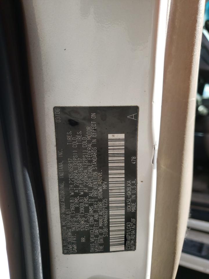 Photo 10 from auction – 2006 TOYOTA SEQUOIA LI with VIN 5TDBT48A66S271235