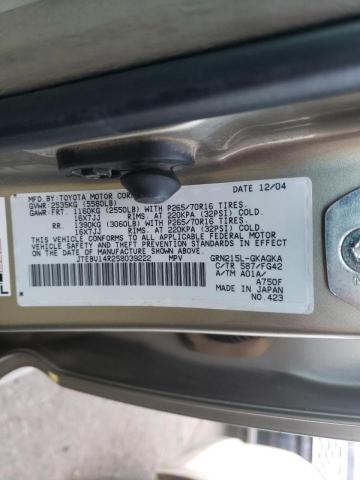 Photo 10 from auction – 2005 TOYOTA 4RUNNER SR with VIN JTEBU14R258039222