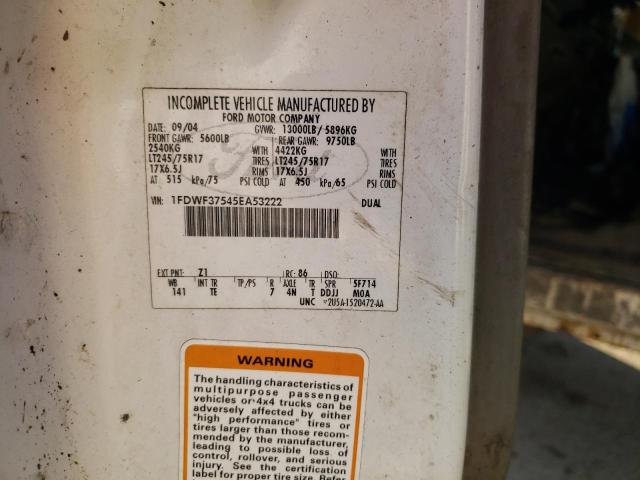 Photo 10 from auction – 2005 FORD F350 SUPER with VIN 1FDWF37545EA53222