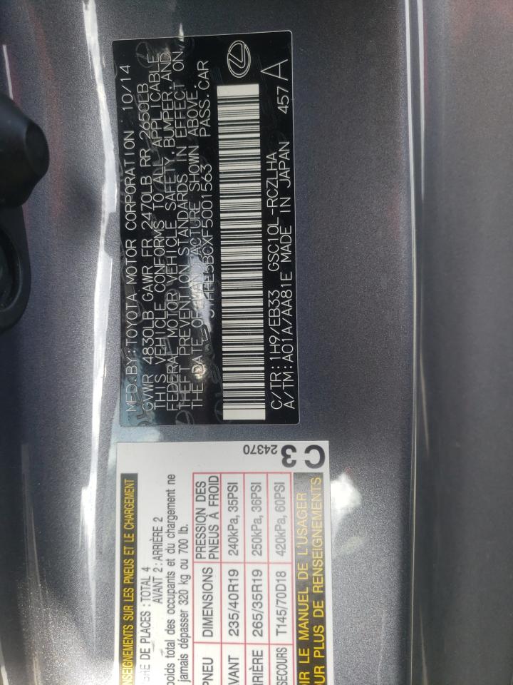 Photo 10 from auction – 2015 LEXUS RC 350 with VIN JTHHE5BCXF5001563