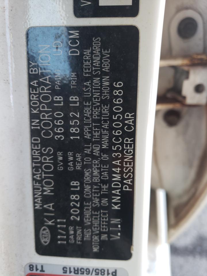Photo 10 from auction – 2012 KIA RIO with VIN KNADM4A35C6050686