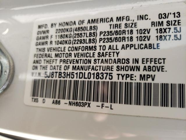 Photo 10 from auction – 2013 ACURA RDX TECHNO with VIN 5J8TB3H51DL018375