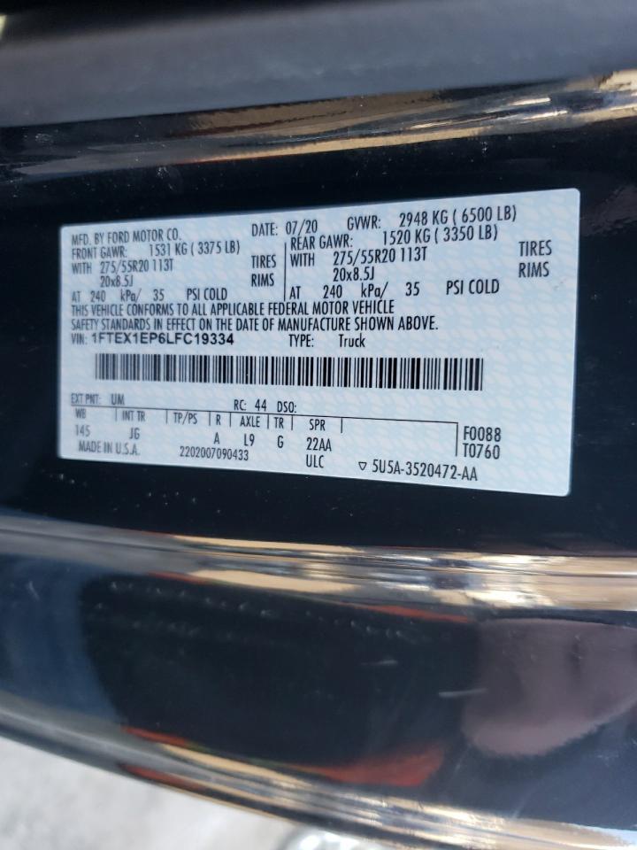 Photo 10 from auction – 2020 FORD F150 SUPER with VIN 1FTEX1EP6LFC19334