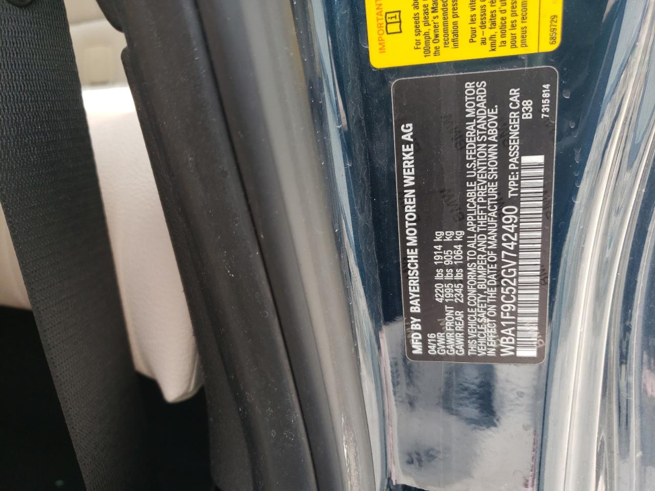Photo 10 from auction – 2016 BMW 228 I SULE with VIN WBA1F9C52GV742490