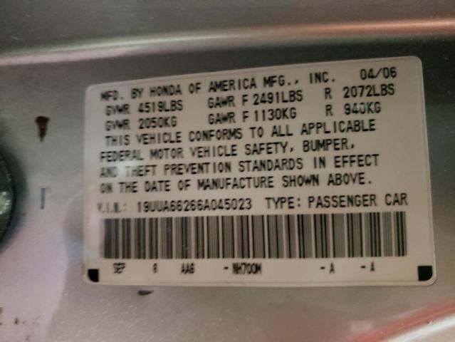 Photo 10 from auction – 2006 ACURA 3.2TL with VIN 19UUA66266A045023