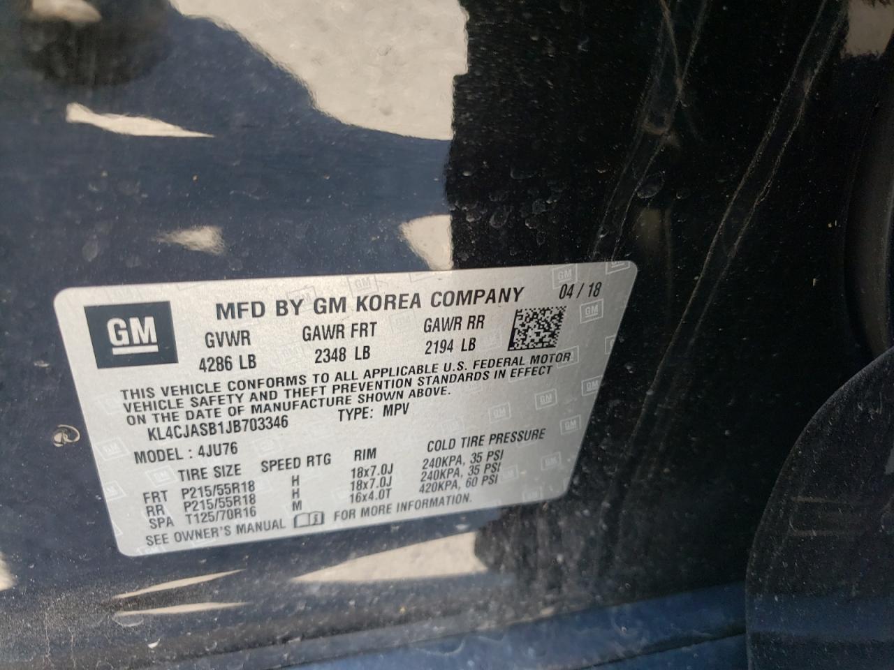 Photo 10 from auction – 2018 BUICK ENCORE PRE with VIN KL4CJASB1JB703346