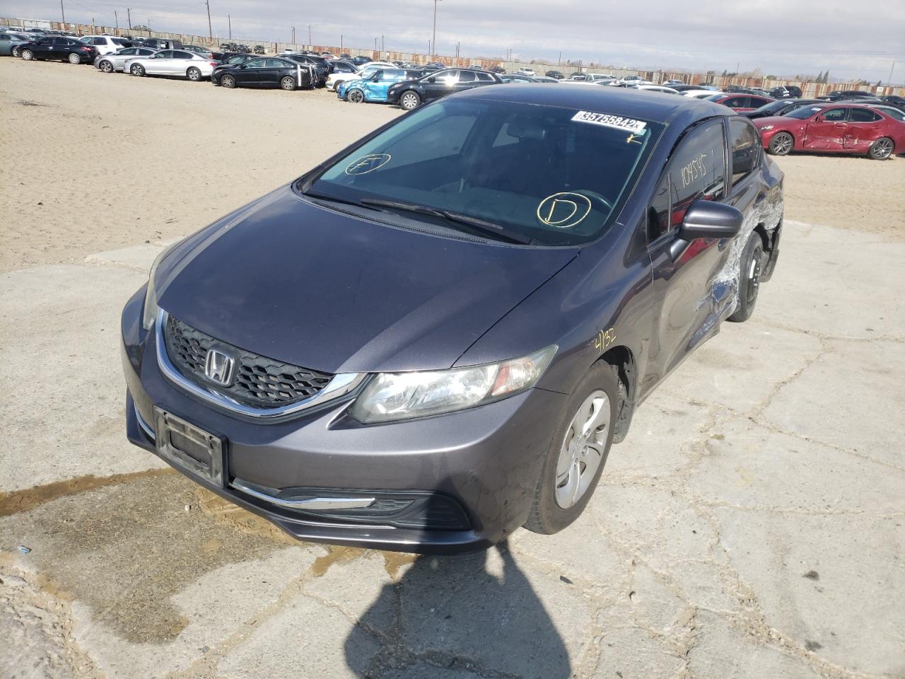 Photo 2 from auction – 2014 HONDA CIVIC LX with VIN 19XFB2F50EE257399
