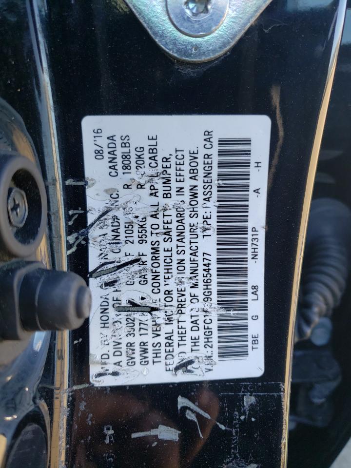 Photo 10 from auction – 2016 HONDA CIVIC EX with VIN 2HGFC1F39GH654477