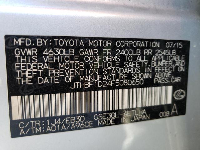 Photo 10 from auction – 2015 LEXUS IS 250 with VIN JTHBF1D24F5080650