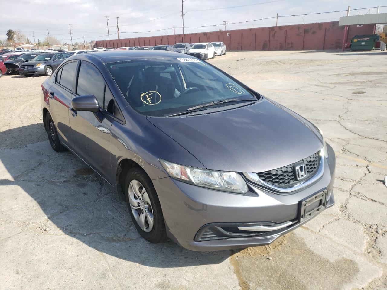 HONDA CIVIC LX 2014 with VIN 19XFB2F50EE257399 - Photo from auction