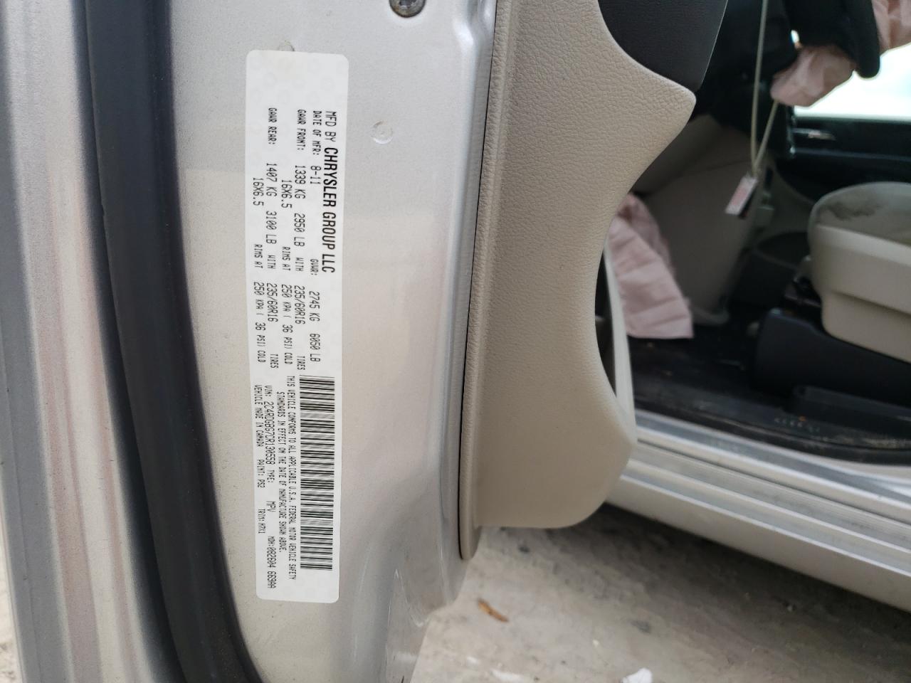 Photo 10 from auction – 2012 DODGE GRAND CARA with VIN 2C4RDGBG7CR130558