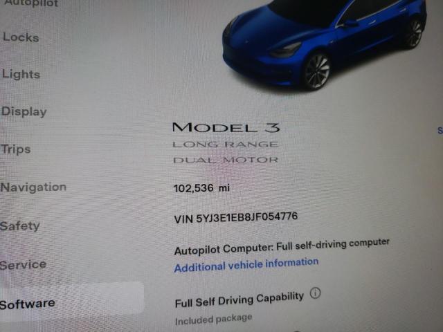 Photo 8 from auction – 2018 TESLA MODEL 3 with VIN 5YJ3E1EB8JF054776