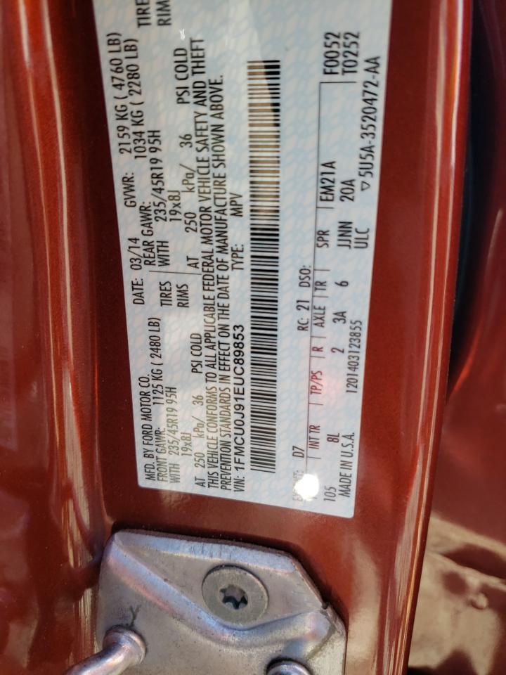Photo 10 from auction – 2014 FORD ESCAPE TIT with VIN 1FMCU0J91EUC89853