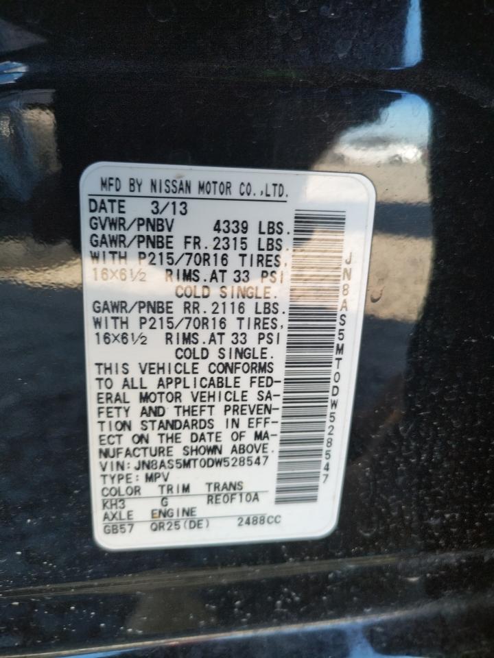 Photo 10 from auction – 2013 NISSAN ROGUE S with VIN JN8AS5MT0DW528547