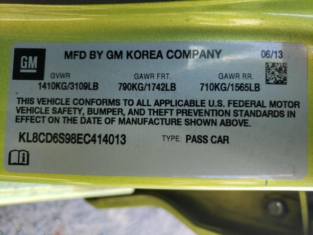 Photo 10 from auction – 2014 CHEVROLET SPARK 1LT with VIN KL8CD6S98EC414013