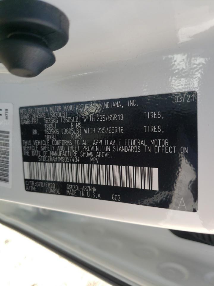 Photo 10 from auction – 2021 TOYOTA HIGHLANDER with VIN 5TDCZRAH1MS057404