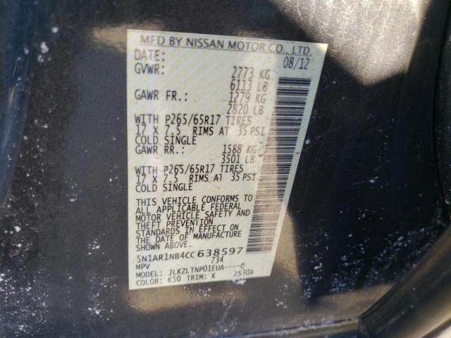 Photo 10 from auction – 2012 NISSAN PATHFINDER with VIN 5N1AR1NB4CC638597