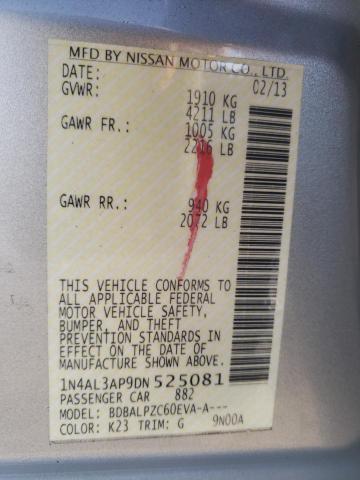 Photo 10 from auction – 2013 NISSAN ALTIMA 2.5 with VIN 1N4AL3AP9DN525081