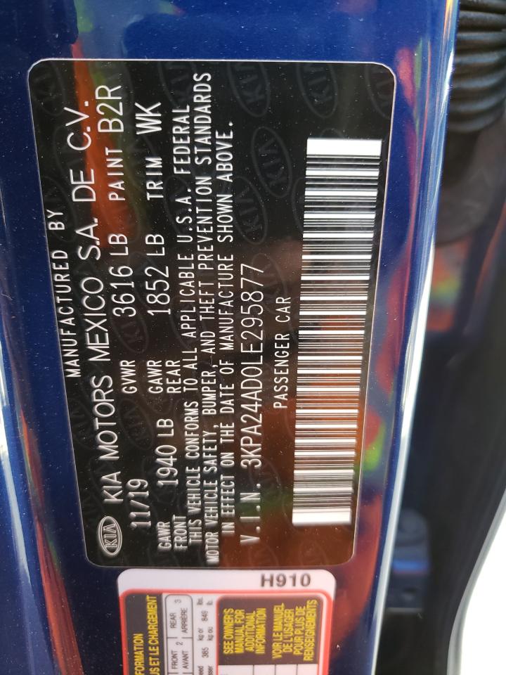 Photo 10 from auction – 2020 KIA RIO LX with VIN 3KPA24AD0LE295877