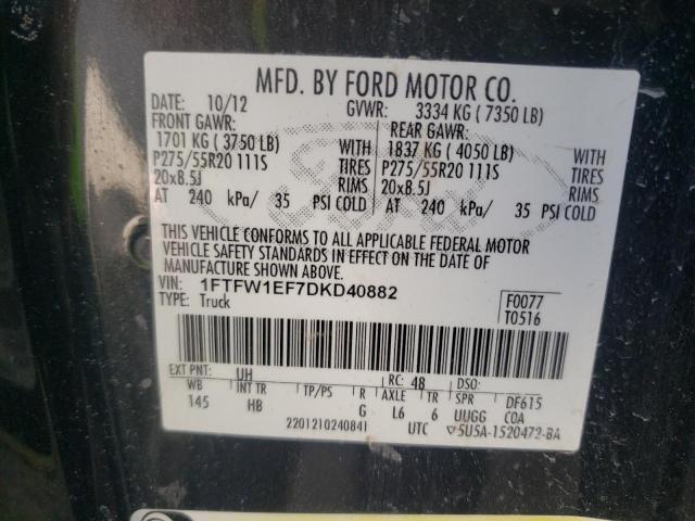Photo 10 from auction – 2013 FORD F150 SUPER with VIN 1FTFW1EF7DKD40882