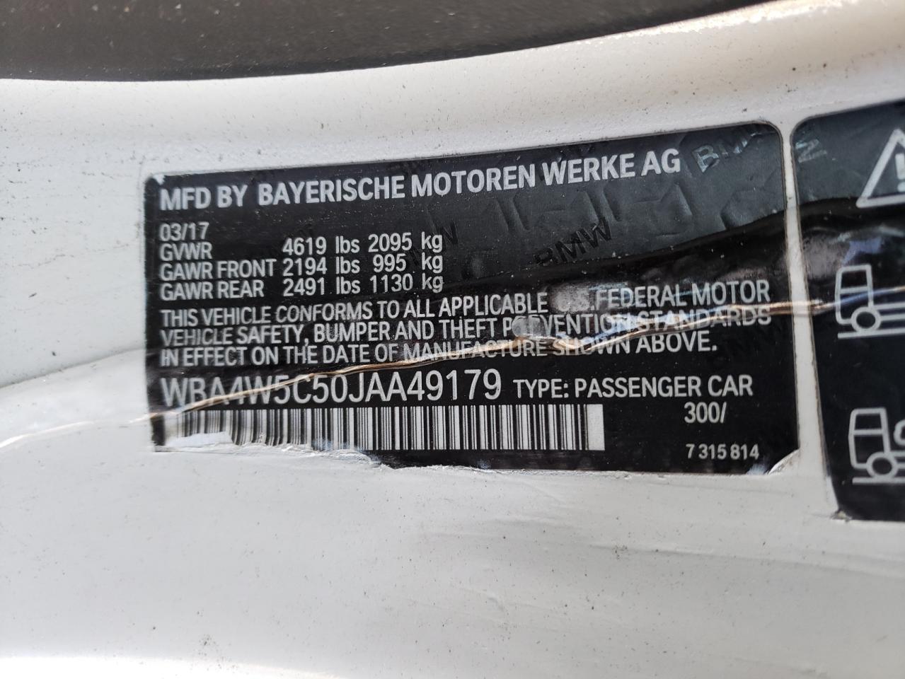 Photo 10 from auction – 2018 BMW 430XI with VIN WBA4W5C50JAA49179