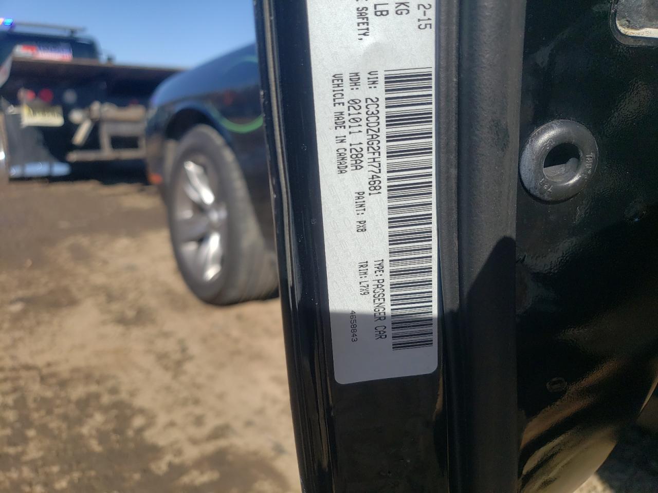 Photo 10 from auction – 2015 DODGE CHALLENGER with VIN 2C3CDZAG2FH774681