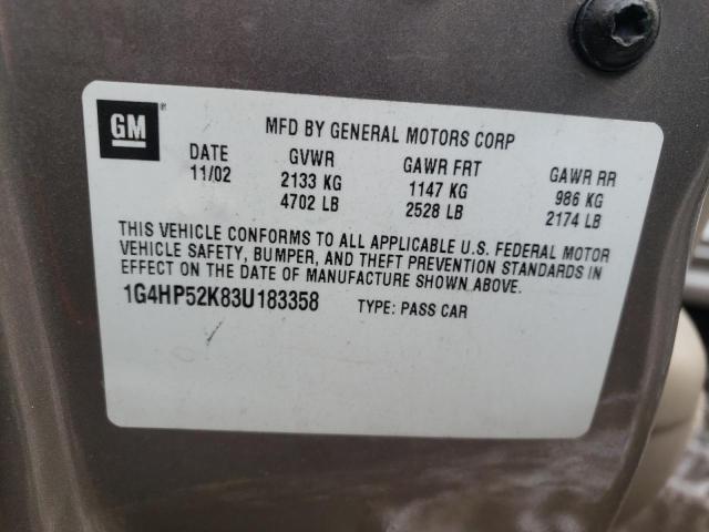 Photo 10 from auction – 2003 BUICK LESABRE CU with VIN 1G4HP52K83U183358