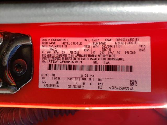 Photo 10 from auction – 2017 FORD F150 SUPER with VIN 1FTEW1CF5HKD79121