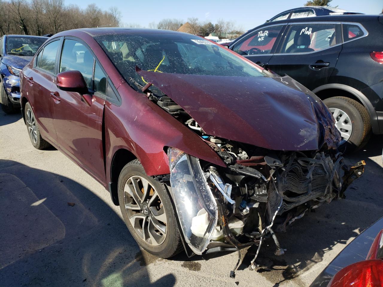 HONDA CIVIC EXL 2013 with VIN 19XFB2F93DE265112 - Photo from auction
