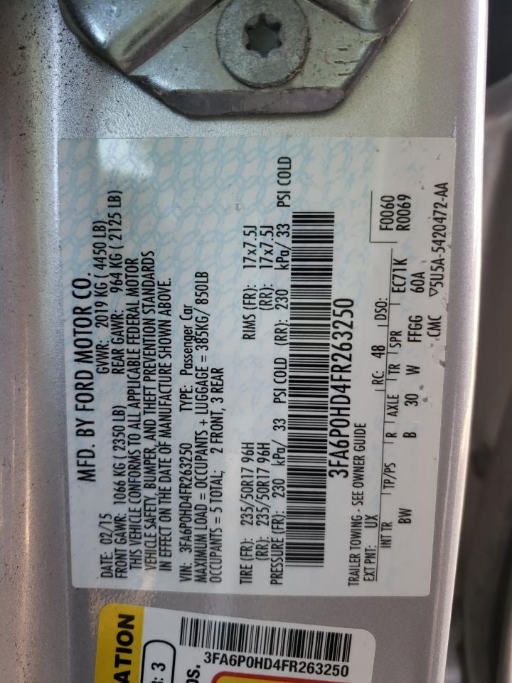 Photo 10 from auction – 2015 FORD FUSION SE with VIN 3FA6P0HD4FR263250