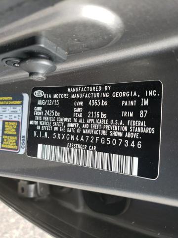 Photo 10 from auction – 2015 KIA OPTIMA EX with VIN 5XXGN4A72FG507346