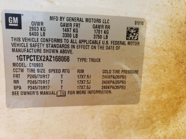 Photo 10 from auction – 2010 GMC SIERRA C15 with VIN 1GTPCTEX2AZ168068