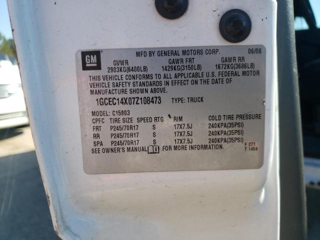 Photo 10 from auction – 2007 CHEVROLET SILVERADO with VIN 1GCEC14X07Z108473