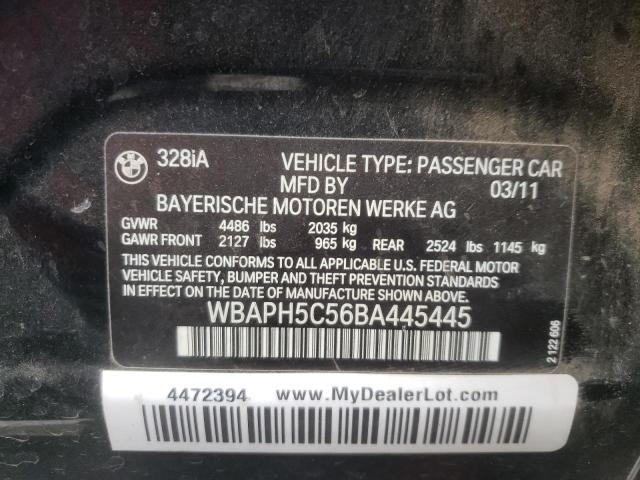 Photo 10 from auction – 2011 BMW 328 I SULE with VIN WBAPH5C56BA445445