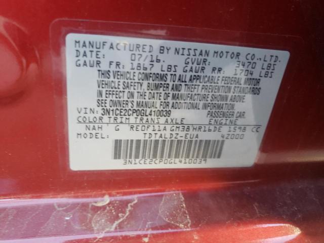 Photo 10 from auction – 2016 NISSAN VERSA NOTE with VIN 3N1CE2CP0GL410039