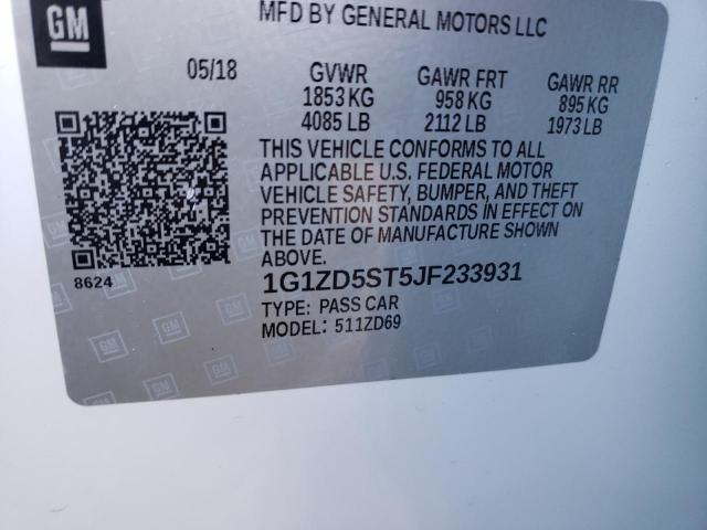 Photo 10 from auction – 2018 CHEVROLET MALIBU LT with VIN 1G1ZD5ST5JF233931