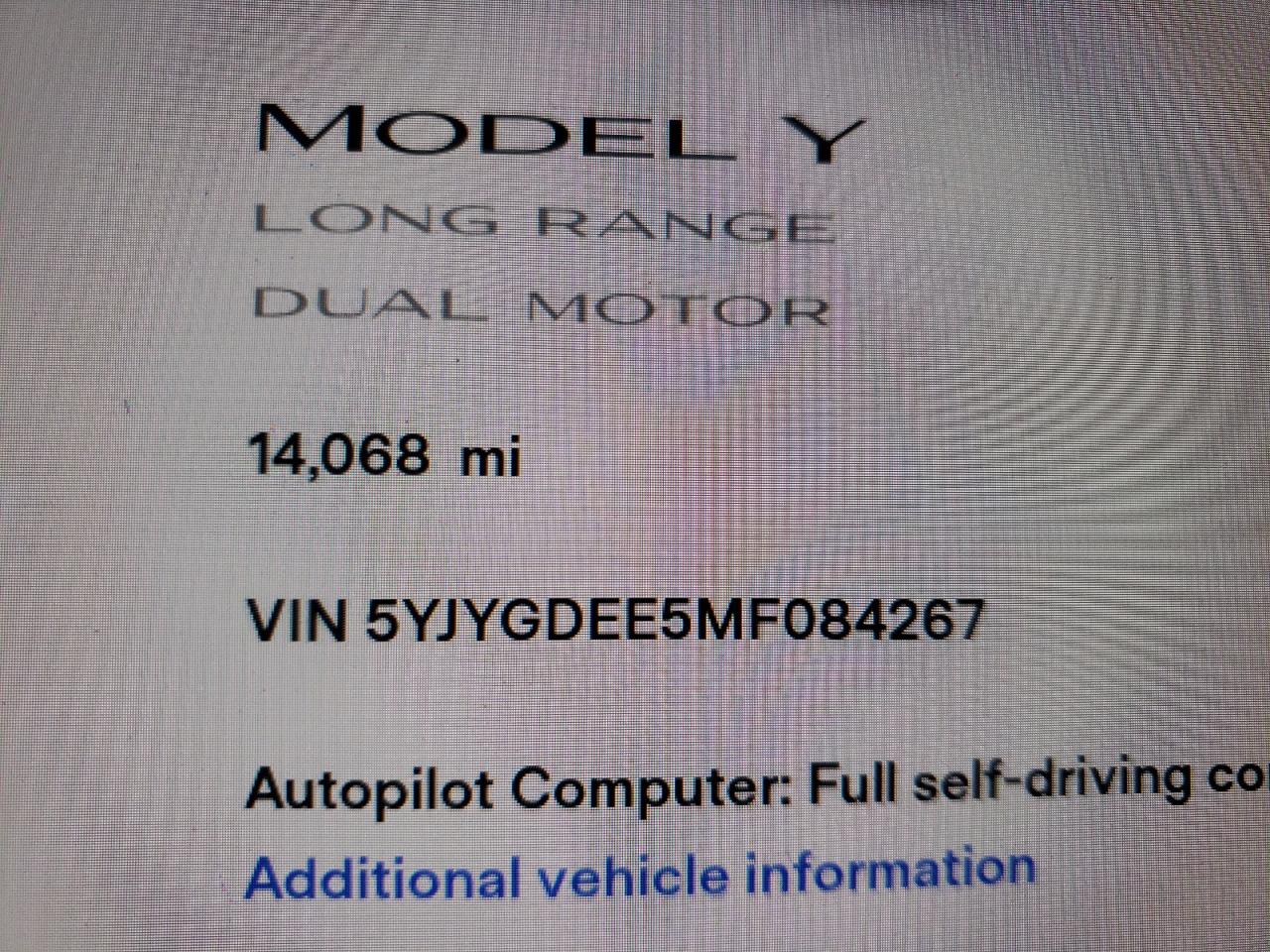Photo 8 from auction – 2021 TESLA MODEL Y with VIN 5YJYGDEE5MF084267